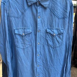 Ryan Michael Silk-blend Snap-down Western  Shirt